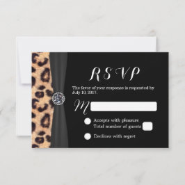 Chic Bright Diamond & Leopard Print Wedding RSVP