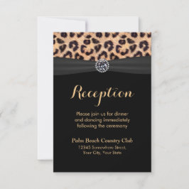 Chic Bright Diamond Leopard Wedding Reception Kaart