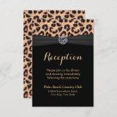 Chic Bright Diamond Leopard Wedding Reception Kaart (Voorkant / Achterkant)