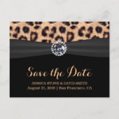 Chic Bright Diamond Leopard Wedding Save the Date Aankondigingskaart (Voorkant)