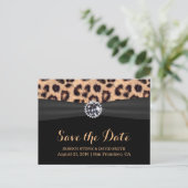 Chic Bright Diamond Leopard Wedding Save the Date Aankondigingskaart (Staand voorkant)