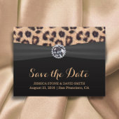 Chic Bright Diamond Leopard Wedding Save the Date Aankondigingskaart