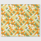 Chic Bright Green Sunny Oranje Circles Art Patroon Cadeaupapier (Vlak)