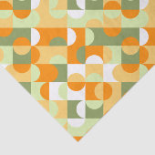 Chic Bright Green Sunny Oranje Circles Art Patroon Tissuepapier (Detail)