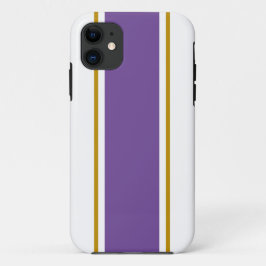 Chic Bright Paarse White Golden Brown Pinstripes Case-Mate iPhone Case
