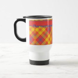Chic Bright Red Yellow en Blue Pset Travel Mug Reisbeker