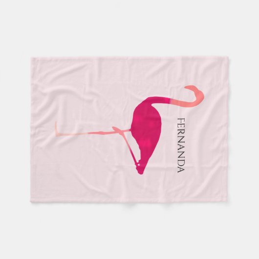 Chic Bright Roze Gepersonaliseerde Waterverf Flami Fleece Deken (Voorkant (Horizontaal))