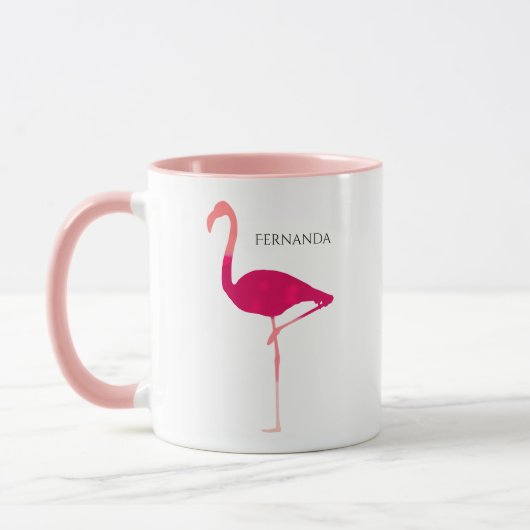 Chic Bright Roze Gepersonaliseerde Waterverf Flami Mok (Links)