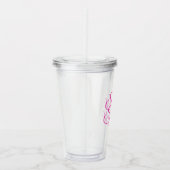 Chic Bright roze script 60e verjaardag Acryl Drinkbeker (Rechts)