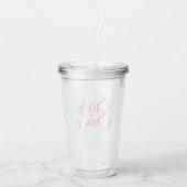 Chic Bright roze script 60e verjaardag Acryl Drinkbeker (Achterkant)