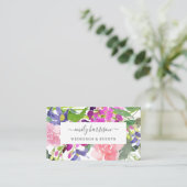 Chic Bright Waterverf Floral Blush Visitekaartje (Staand voorkant)