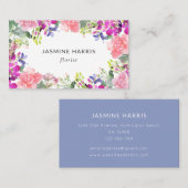 Chic Bright Waterverf Floral Visitekaartje (Voorkant / Achterkant)