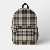 Chic British Plaid Luxe Mode Tartan Bedrukte Rugzak (Voorkant)
