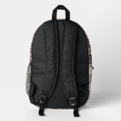Chic British Plaid Luxe Mode Tartan Bedrukte Rugzak (Achterkant)