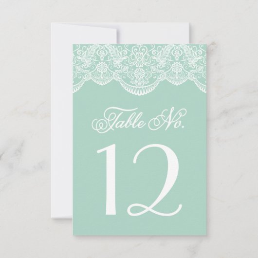 Chic Brocade Lace Table Number Kaarten (Achterkant)