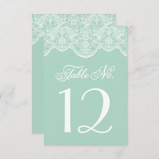  Chic Brocade Lace Table Number Kaarten (Voorkant / Achterkant)