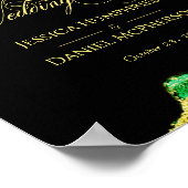 Chic Bronze Black Green Gold Weduwen Welkomstteken Poster (Hoek)