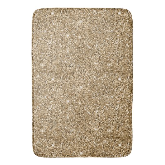 Chic Bronze Gold Glitter Badmat (Voorkant Verticaal)