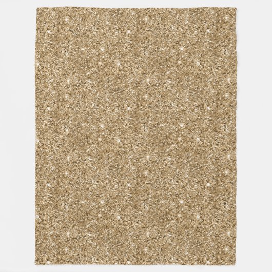 Chic Bronze Gold Glitter Fleece Deken (Voorkant)