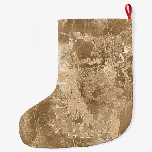 Chic Bronze Gold Glitter Grote Kerstsok (Achterkant)