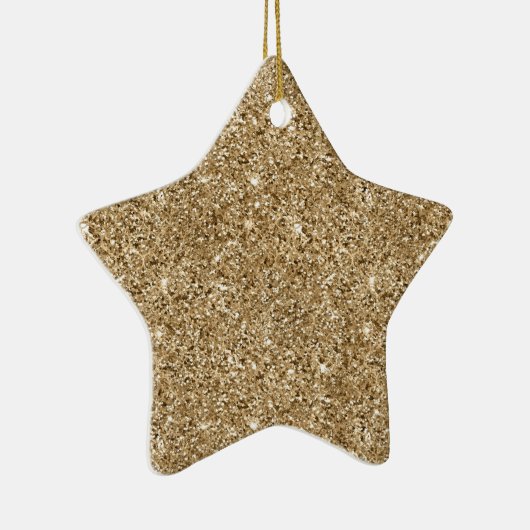 Chic Bronze Gold Glitter Keramisch Ornament (Rechts)