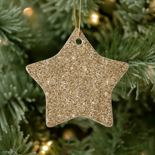 Chic Bronze Gold Glitter Keramisch Ornament (Boom)