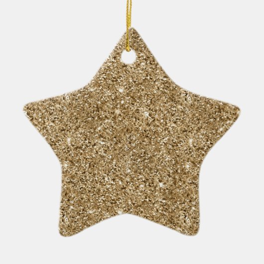 Chic Bronze Gold Glitter Keramisch Ornament (Voorkant)
