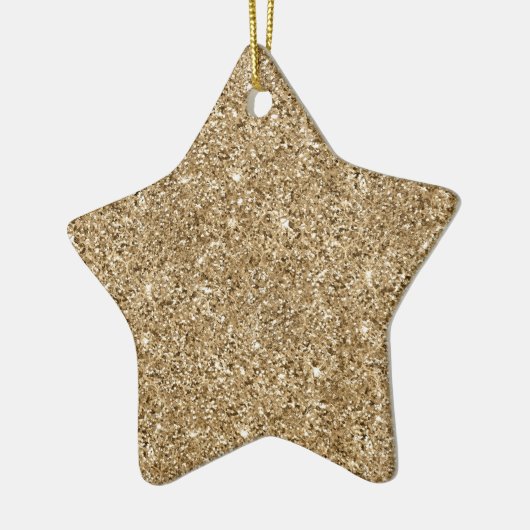 Chic Bronze Gold Glitter Keramisch Ornament (Links)