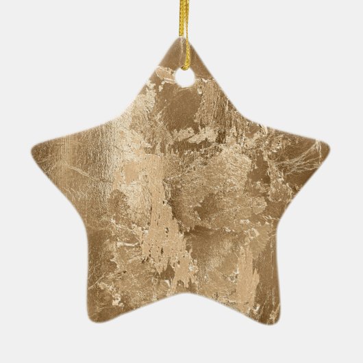 Chic Bronze Gold Glitter Keramisch Ornament (Achterkant)