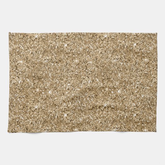 Chic Bronze Gold Glitter Theedoek (Horizontaal)