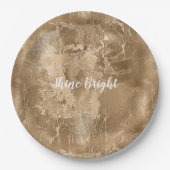 Chic Bronze Gold Papieren Bordje (Voorkant)