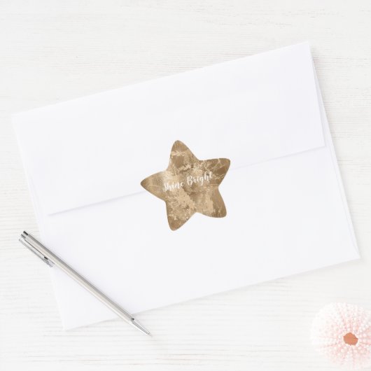 Chic Bronze Gold Ster Sticker (Envelop)