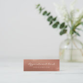 Chic Bronze Mini Business Modern Appointment Card Visitekaartje (Staand voorkant)