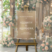 Chic Bronze Splash Wedding Welkom Acryl Bord