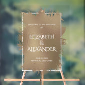 Chic Bronze Splash Wedding Welkom Acryl Bord (Neutraal)