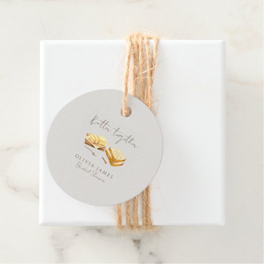 Chic brood en boter bruidsdouche bedankjes labels (In situ)