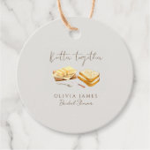 Chic brood en boter bruidsfeest bedankjes labels (Voorkant)
