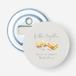 Chic brood en boter bruidsfeest button flesopener