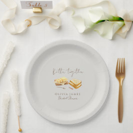 Chic brood en boter bruidsfeest papieren bordje