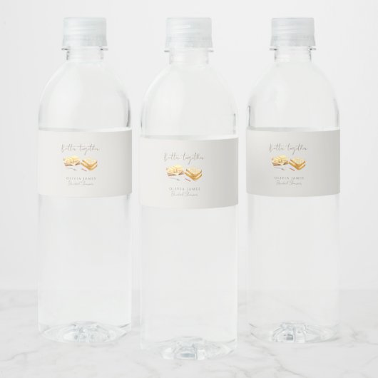 Chic brood en boter bruidsfeest waterfles etiket (Flessen)