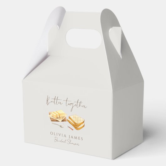 Chic brood en boter bruidsfeestje bedankdoosjes (Voorkant)