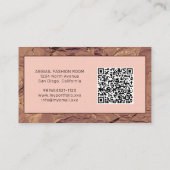 Chic Brown Abstract QR Code Visitekaartje (Achterkant)