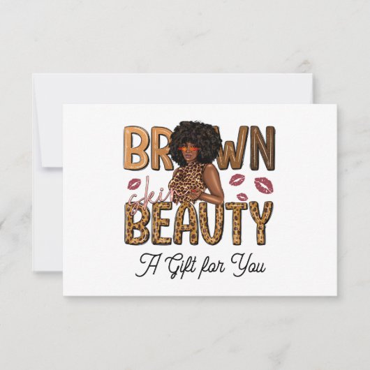 Chic Brown Beauty Cadeaubon Kaart (Voorkant)
