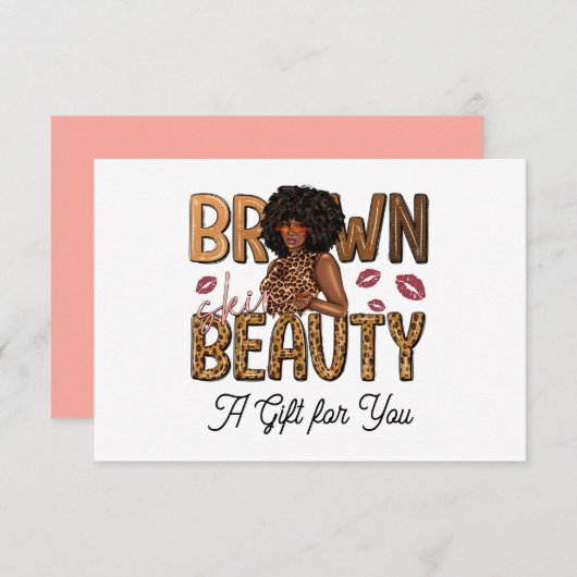 Chic Brown Beauty Cadeaubon Kaart (Voorkant / Achterkant)