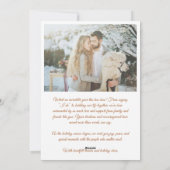 Chic Brown Calligraphy Married Little Christmas Feestdagenkaart (Achterkant)