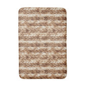 Chic Brown Cream Faux geweven strepen Badmat (Voorkant Verticaal)