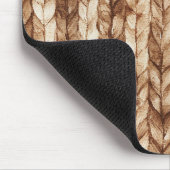 Chic Brown Cream Faux geweven strepen Muismat (Hoek)