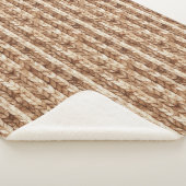 Chic Brown Cream Faux geweven strepen Sherpa Deken (3/4)