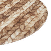 Chic Brown Cream Faux geweven strepen Snijplank (Hoek)