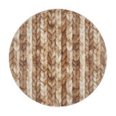 Chic Brown Cream Faux geweven strepen Snijplank (Voorkant)